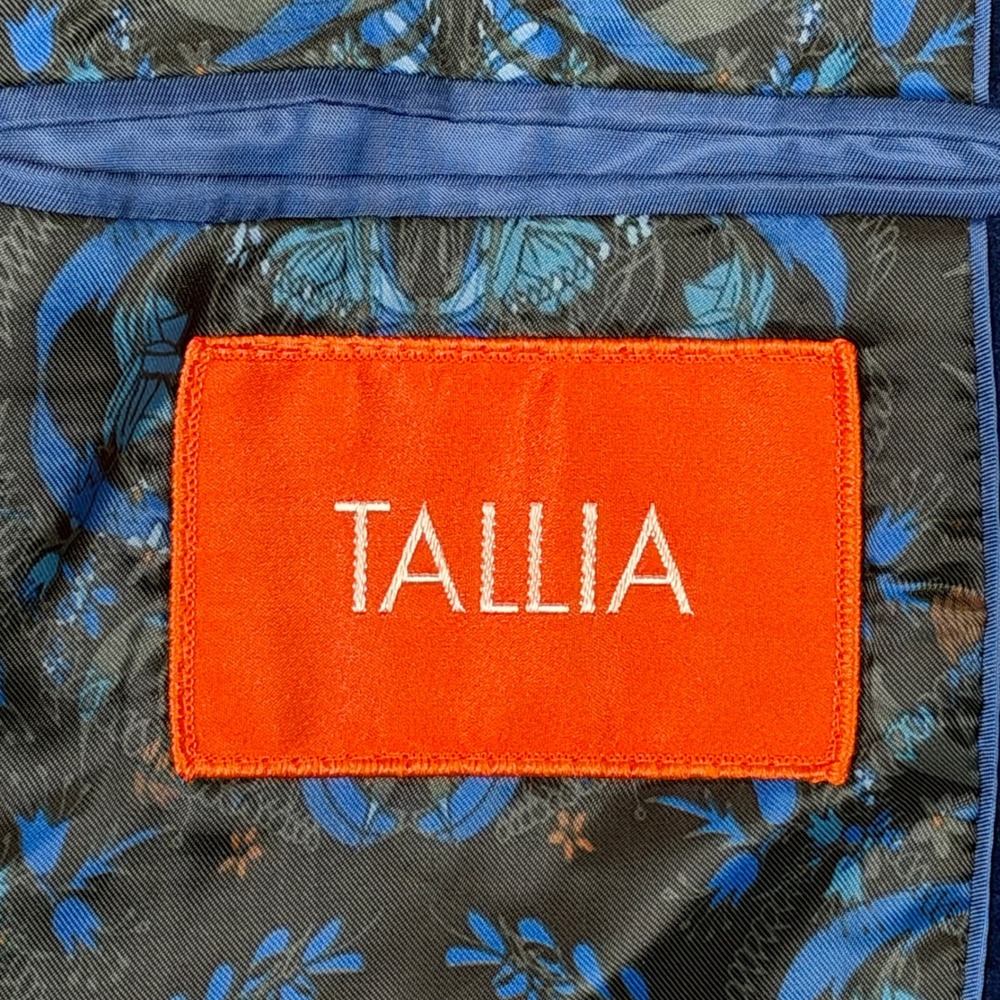 Tallia Mens Royal Blue Velvet Blazer Sport Coat 42L 2-Button Dinner Jacket (44L) - Picture 6 of 11